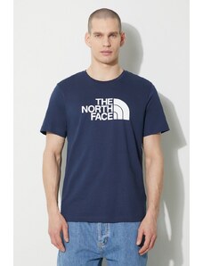 The North Face t-shirt bawełniany M S/S Easy Tee męski kolor granatowy z nadrukiem NF0A87N58K21