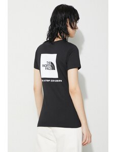 The North Face t-shirt bawełniany W S/S Redbox Slim Tee damski kolor czarny NF0A87NMJK31