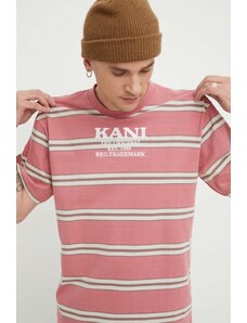 Karl Kani t-shirt bawełniany męski kolor różowy wzorzysty