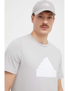 adidas t-shirt bawełniany męski kolor szary z aplikacją IY4283