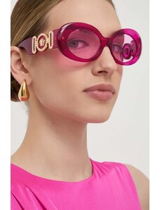 Versace okulary przeciwsłoneczne damskie kolor różowy