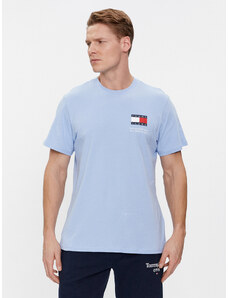 Tommy Jeans T-Shirt Essential Flag DM0DM18263 Błękitny Slim Fit