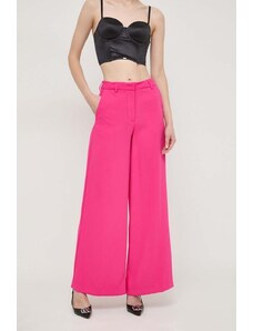 Silvian Heach spodnie damskie kolor różowy szerokie high waist