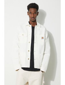Carhartt WIP kurtka jeansowa Michigan Coat męska kolor beżowy przejściowa oversize I031519.0DJ02