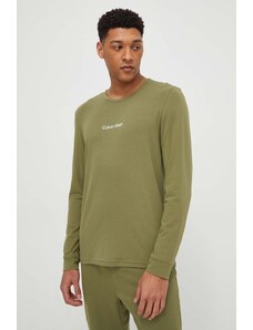 Calvin Klein Underwear longsleeve lounge kolor zielony z nadrukiem