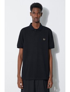 Fred Perry polo bawełniane Plain Shirt kolor czarny z aplikacją M6000.U78