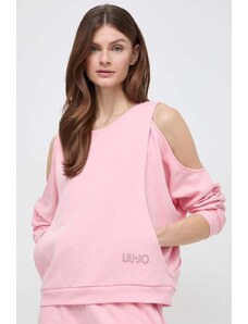 Liu Jo bluza damska kolor różowy gładka