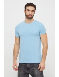 Tommy Hilfiger t-shirt męski kolor niebieski gładki MW0MW10800
