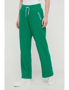 Tommy Hilfiger spodnie lounge kolor zielony z aplikacją UW0UW04946
