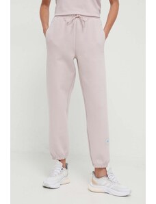 adidas by Stella McCartney spodnie dresowe kolor różowy gładkie IU0862