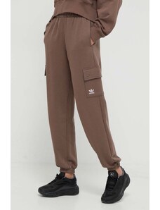 adidas Originals spodnie dresowe Cargo Jogger kolor brązowy z aplikacją IR5909