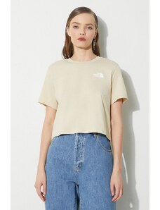 The North Face t-shirt W Cropped Simple Dome Tee damski kolor beżowy NF0A87U43X41