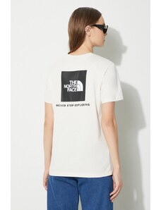 The North Face t-shirt bawełniany W S/S Relaxed Redbox Tee damski kolor beżowy NF0A87NKQLI1