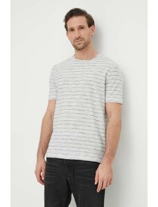 Marc O'Polo t-shirt bawełniany męski kolor biały wzorzysty