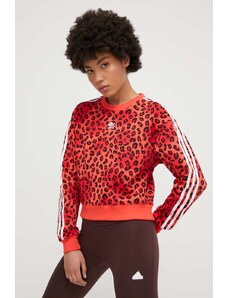 adidas Originals bluza bawełniana damska kolor czerwony wzorzysta IY9565