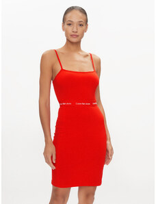 Calvin Klein Jeans Sukienka letnia Logo J20J219644 Czerwony Slim Fit