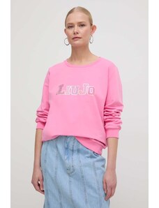 Liu Jo bluza damska kolor różowy z aplikacją