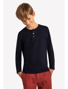 Volcano Gładka koszulka z długim rękawem dla chłopca, 100% bawełna organiczna L-CASH JUNIOR