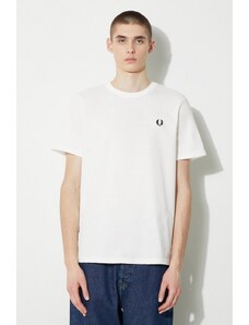 Fred Perry t-shirt bawełniany Crew Neck T-Shirt męski kolor biały z aplikacją M1600.129