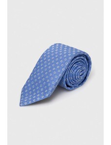 BOSS krawat jedwabny kolor niebieski 50512605