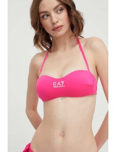 EA7 Emporio Armani dwuczęściowy strój kąpielowy kolor różowy lekko usztywniona miseczka