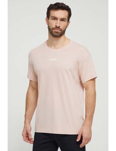HUGO t-shirt lounge kolor różowy z nadrukiem 50518646