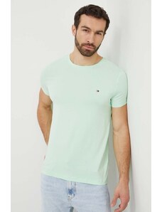 Tommy Hilfiger t-shirt męski kolor zielony gładki MW0MW10800