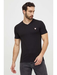 Guess t-shirt bawełniany męski kolor czarny z nadrukiem M2YI37 I3Z14