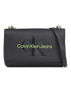 Torebka Calvin Klein Jeans Sculpted Ew Flap Conv25 Mono K60K611866 Black/Dark Juniper 0GX