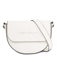 Torebka Calvin Klein Jeans Sculpted Saddle Bag22 Mono K60K611223 White/Silver Logo 0LI