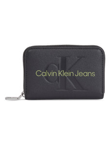 Mały Portfel Damski Calvin Klein Jeans Sculpted Med Zip Around Mono K60K607229 Black/Dark Juniper 0GX