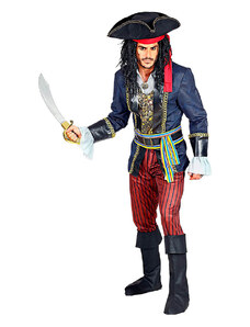Carnival Party 6-częściowy kostium "Piratenkapitän" w kolorze bordowo-niebieskim