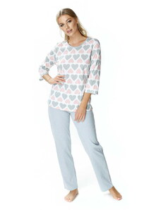 MEWA Lingerie Bawełniana piżama damska Kelly dwuczęściowa szara