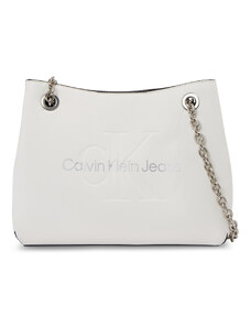 Torebka Calvin Klein Jeans Sculpted Shoulder Bag24 Mono K60K607831 White/Silver Logo 0LI