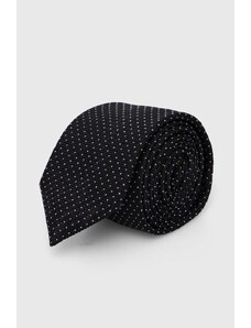 HUGO krawat jedwabny kolor czarny 50494297
