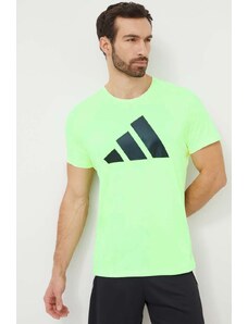 adidas Performance t-shirt do biegania Run It Run It kolor zielony z nadrukiem IN0078