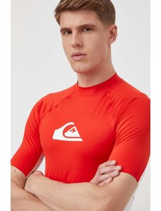 Quiksilver t-shirt męski kolor czerwony z nadrukiem T-SHIRT DO PŁYWANIA