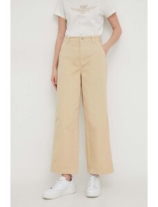 Pepe Jeans spodnie Tasha damskie kolor beżowy proste high waist