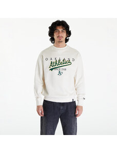 Męska bluza z kapturem New Era Oakland Athletics MLB Lifestyle Crew Neck Sweatshirt UNISEX Off White/ Dark Green