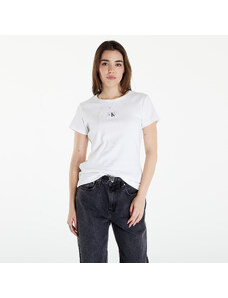 Koszulka damska Calvin Klein Jeans Woven Label Rib Slim Short Sleeve Tee Bright White