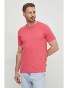 BOSS t-shirt męski kolor różowy gładki 50452680