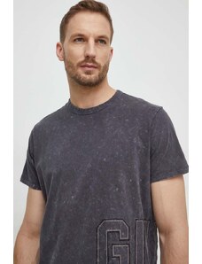 Guess t-shirt bawełniany męski kolor szary z aplikacją M4GI18 K8FQ4