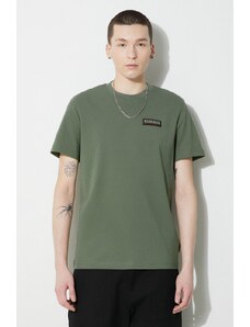 Napapijri t-shirt bawełniany S-Iaato męski kolor zielony gładki NP0A4HFZGAE1