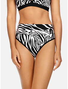 Miss Lou Wysokie figi kąpielowe modelujące brzuch I Zebra (S (36))