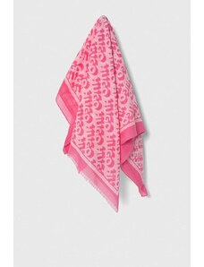 HUGO szal bawełniany kolor różowy wzorzysty 50514001