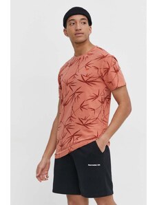 Superdry t-shirt bawełniany męski kolor pomarańczowy wzorzysty