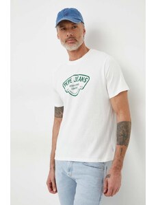Pepe Jeans t-shirt bawełniany Cherry męski kolor biały z nadrukiem
