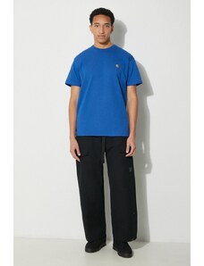 Carhartt WIP t-shirt bawełniany S/S Chase T-Shirt męski kolor niebieski gładki I026391.22KXX