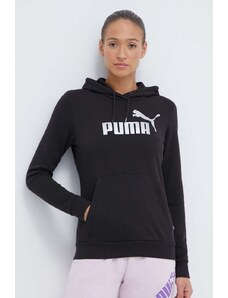 Puma bluza dresowa kolor czarny z kapturem z nadrukiem 849096
