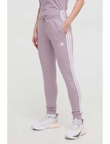 adidas spodnie dresowe bawełniane kolor fioletowy wzorzyste IR5379